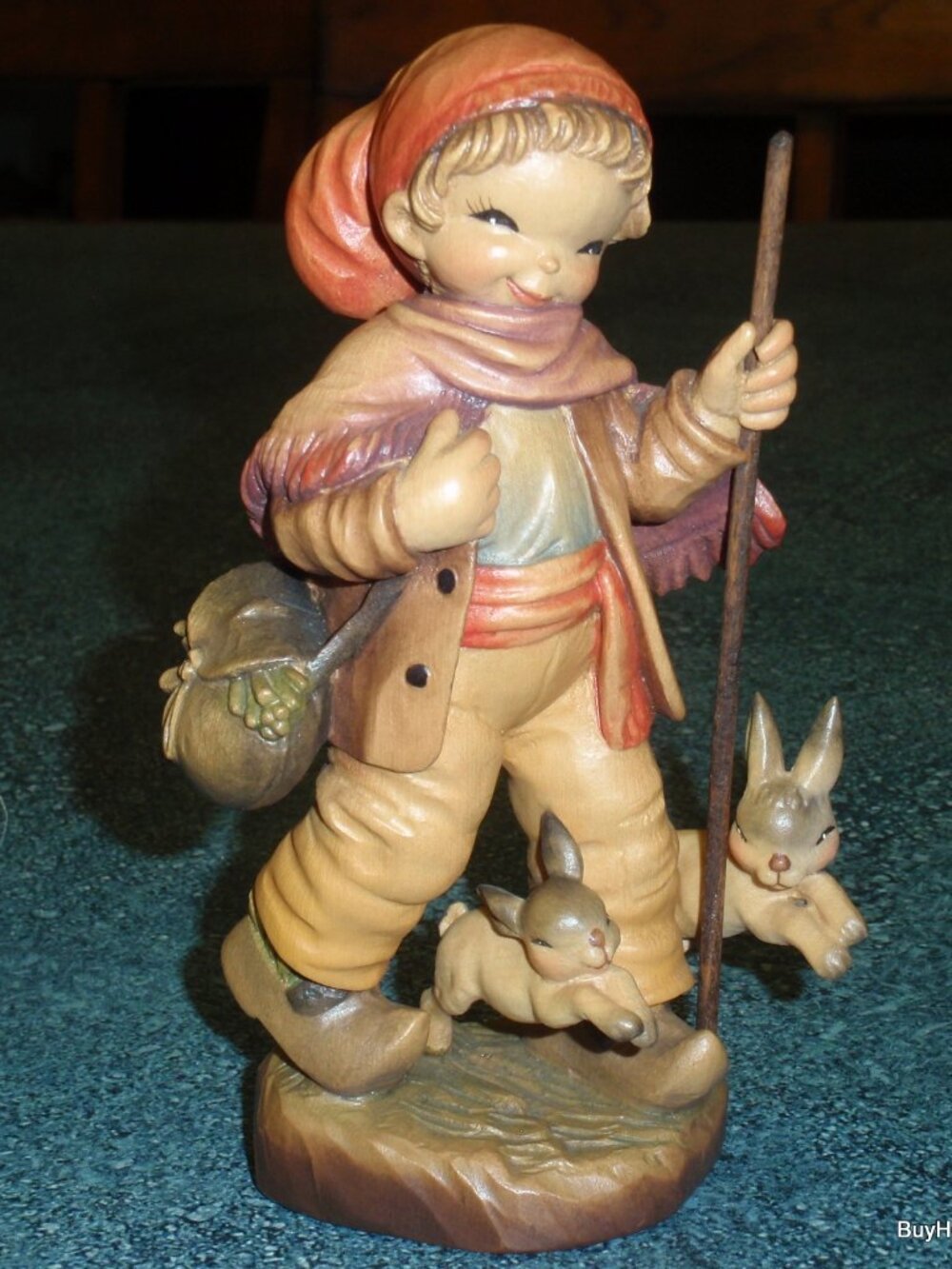 "Long Journey" Anri Wood Carving Figurine by Ferrandiz 6.5" RARE SIGNED BERNARDI
